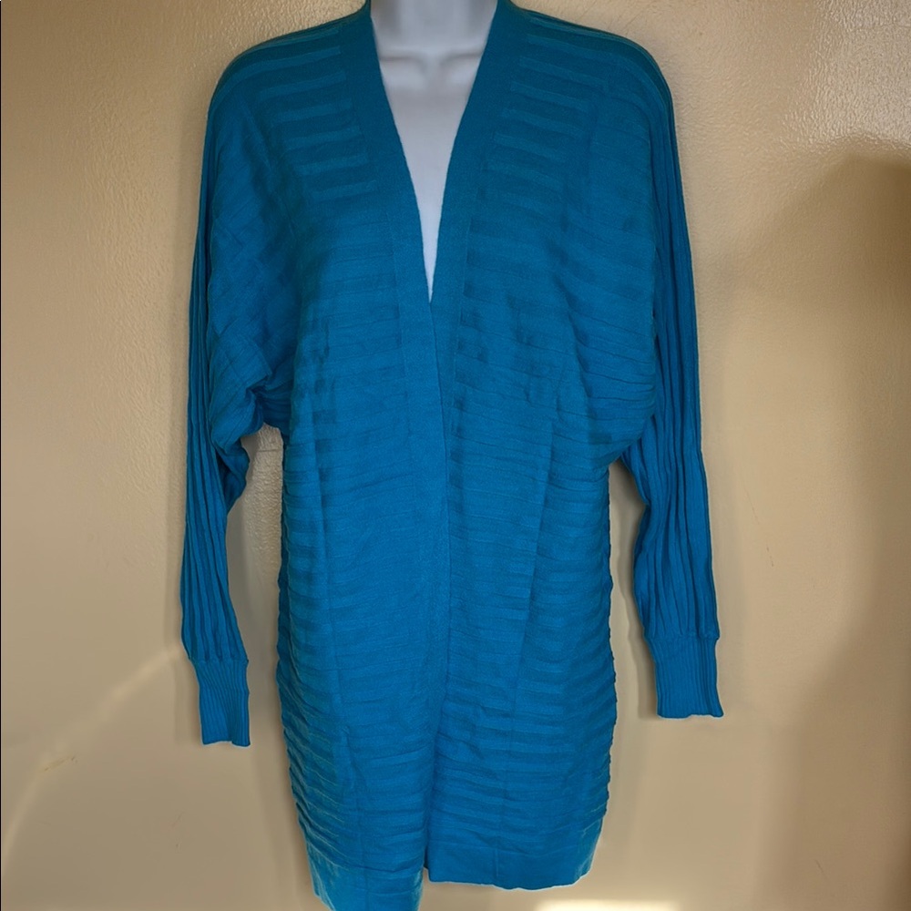 Women's Teal Open-Front Sweater